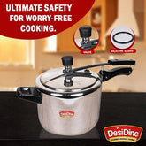 DesiDine Triply Stainless Steel Inner Lid Pressure Cooker